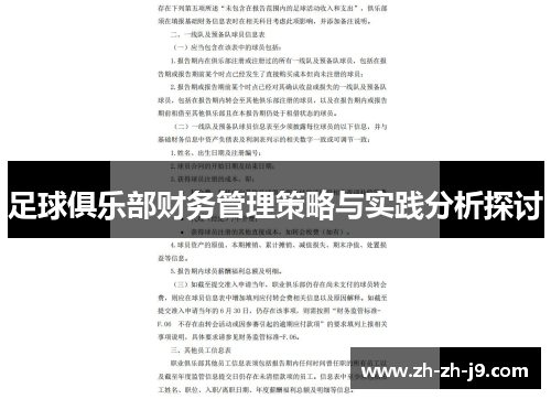 足球俱乐部财务管理策略与实践分析探讨